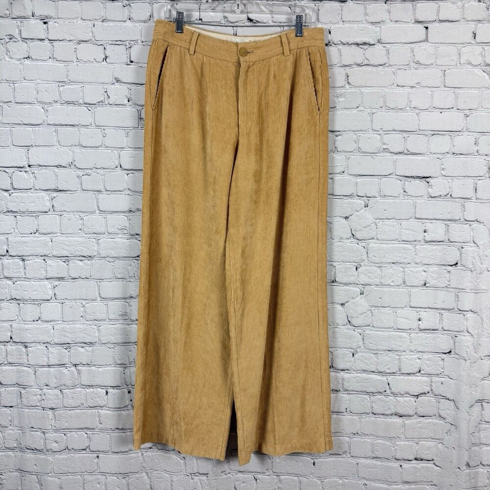 Forte_Forte Italy Corduroy Wide Leg Pants Pleated Trouser High Rise US 8 Ambra